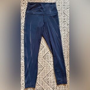 Lululemon Wunder Train High Rise Blue Leggings Soft Flexible Design-Size 6
